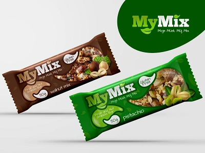 Logo, Branding & Packaging design / MyMix branding design graphic design logo logo design muesli muesli bar packaging print product design