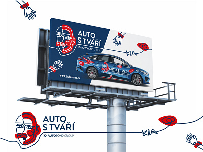 Illustration & Branding / Auto s Tváří - AUTOBOND banner billboard branding design graphic design illustration print vector