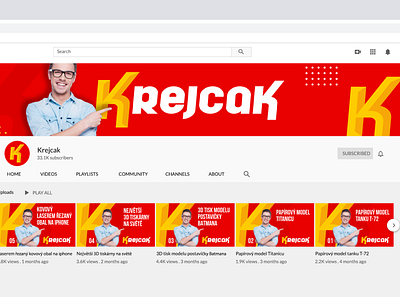 Logo & Branding / Youtube channel KREJCAK branding design graphic design identity logo logo design vector visual identity youtube channel