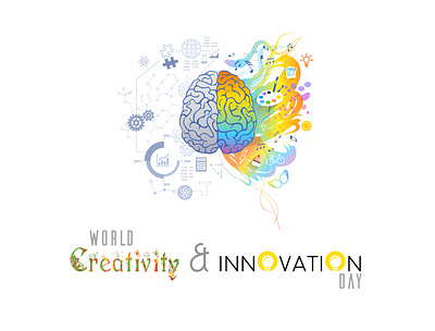 World Creativity & Innovation Day banner ad creativity creativity day days design flat design graphic design illustration innovation international logo minimalist vector art world