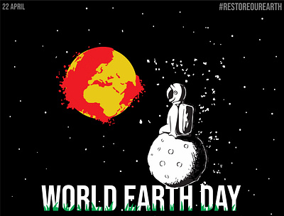 World Earth Day banner ad creative design creativity days design flat design graphic design international moon space universe vector
