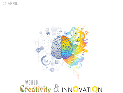 World Creativity & Innovation day art colours concept creativity design icon illustration innovative technology typography vectorart