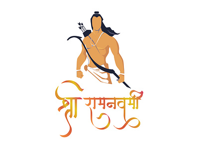 Shree Ram Navami art concept creativity design flat illustration illustration shree ram navami typography ui vectorart