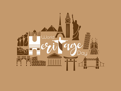World Heritage Day concept creative creativity design icon illustration passion typography ui vectorart