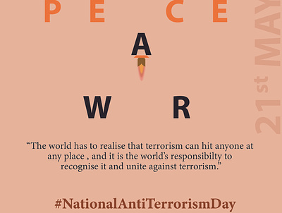 National Anti-Terrorism Day anti terrorism day art concept creative post creativity design graphic design illustration seller support typography vectorart
