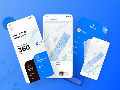 Find Ways Exploration app app ui blue clean concept design dashboard app illustration map mapping maps minimal mobile design place product design route track travel ui ui ux uxdesign