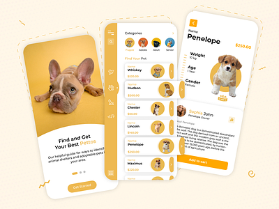 Pet Mobile App | Buy & Adopt 🐶 adoption animal animal app animal care app design cat clean concept design design dog minimal mobile app mobile design mobile ui pet pet app pet care pet store petshop ui