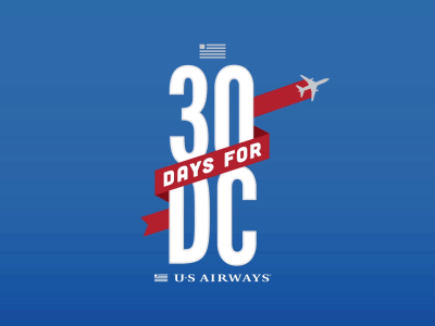 US Airways Animation - 30 Days for DC airline airplane airways animaiton graphics logo motion type us