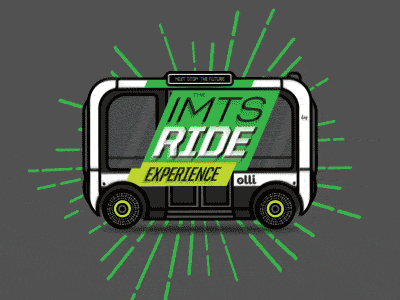 IMTS Ride Experience Logo - Local Motors animation bus glitch graphic logo motion motion graphics tech vector vehicle