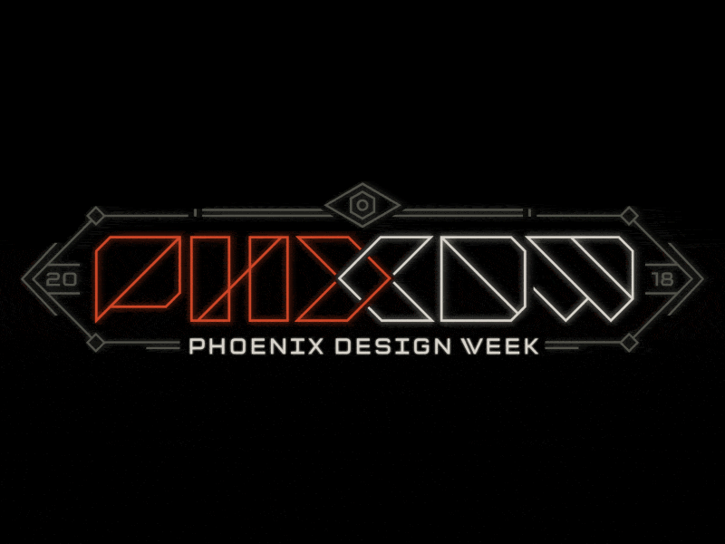 Phoenix Design Week 2018 Logo Animation animation arizona conference logo conferences graphics logo motion phoenix typography