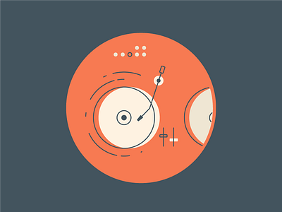 Vinyl + Music colors flat illustration line minimal tables turn vinyl work