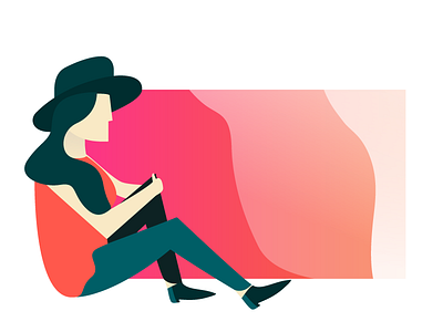 Lady Chillin' character chill gradient illustration person sit sitting woman