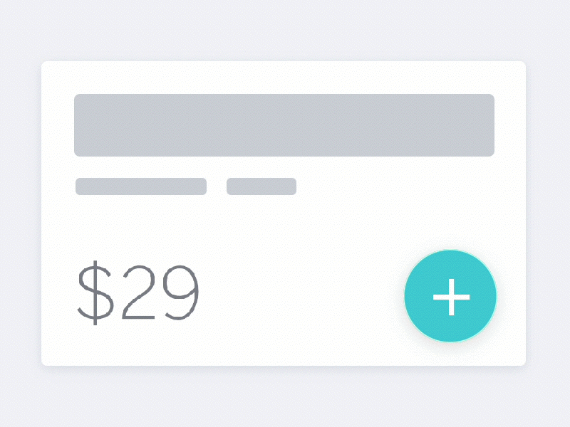 Addition / Subtraction animation app card design motion price principle prototype queue