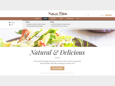 Nature's Palate Site Design cuisine elegant food health foods healthy high key image heavy minimalist modern salads ui web