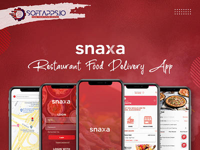 Snaxa - Food Delivery App app deliveryapp design foodapp fooddeliveryapp illustration mockups restaurantapp ui ux