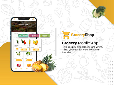 GroceryShop | On Demand Grocery Delivery App deliveryapp graphicdesign grocersapp groceryapp grocerydelivery mobileapps mockups uidesign uxdesign