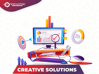 Creative Solutions To Digital Challenges app application design illustration logo ui