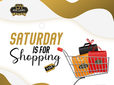 Saturday is for Shopping design illustration logo vector