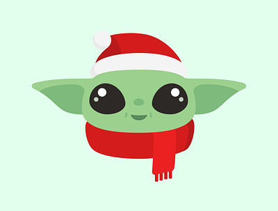 Santa Baby (Yoda) baby yoda christmas cute grogu illustration star wars sticker the child the mandalorian vector