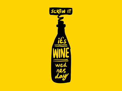 Wine Wednesday handlettering lettering type typography wednesday wine wino yellow