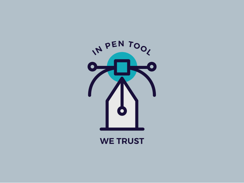 In Pen Tool We Trust button design designer honor illustration illustrator pen pen tool sticker sticker mule tool trust
