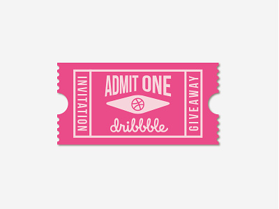 One Dribbble Invite! admit design draft dribbble dribbble invites giveaway illustration invite invites one talent ticket