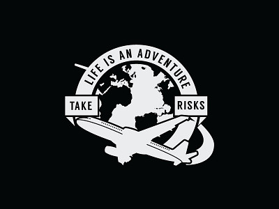 Life is an Adventure aaron draplin adventure airplane badge circle class draplin patch plane skillshare sticker travel