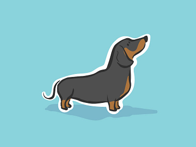Dachshund animal dachshund dog hotdog pet puppy sticker stickers weenie weiner