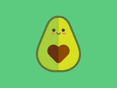 Avocado Love avocado cute face food fruit happy heart illustration love magnet rebound sticker