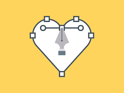 Pen Tool Love badge design heart illustration illustrator inspire love pen pen tool rebound tool vector