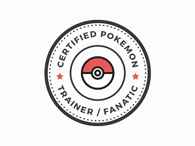 Certified Pokemon Trainer/Fanatic Badge badge cartoon certified cute game hat illustration pikachu poke ball pokemon pokemon go seal