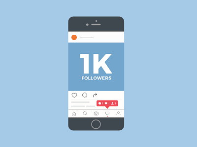 1000 Followers 1000 followers illustration instagram iphone one thousand phone vector