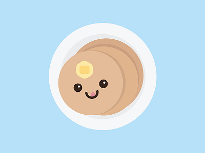 Let's Get Stacked breakfast cute face food illustration pancakes puns vector