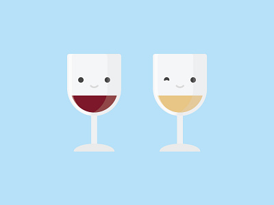 National Wine Day cute face glass illustration national wine day red wine vector white wine wine
