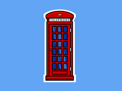 Red Phone Booth illustration london phone phone booth rebound sticker telephone united kingdom vector