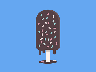 Fudge Pop dessert fudge ice-cream illustration melt melting popsicle sprinkles summer vector