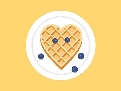 National Waffle Day blueberries face illustration vector waffle waffles