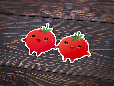 I Love You From My Head Tomatoes couple cute illustration love playoff sticker tomato tomatoes vector