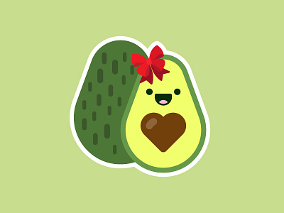 It's An Avocado! avocado cute food foodie gift giving illustration love sticker sticker mule thanks vector