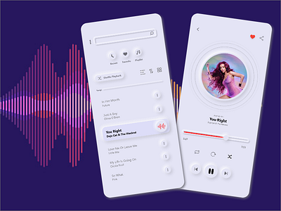 DailyUi - Music Player artist clean concept dark design equalizer light minimal music music app music player neumorphism player player ui playlist podcast song spotify ui ux
