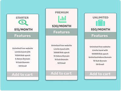 Pricing UI branding pricing plans design pricing table design pricing ui design typography vector