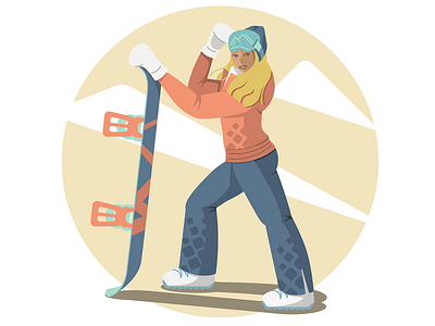 Snowboarding art design girl graphic design illustration snow snowboarding vector winter