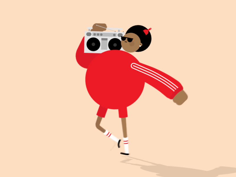 Rodney Walk Cycle adobe afro after effects animation boombox character circle comb illustration illustrator loose red rodney swag swagger vector wak cycle walk