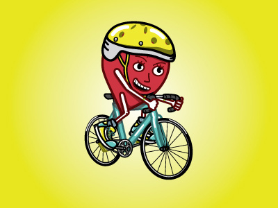 Athlete At Heart Cyclist athlete bike healthy heart helmet living red sneakers