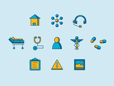 Health icons app design health healthcare iconography illustrations medicine patient pills stethoscope