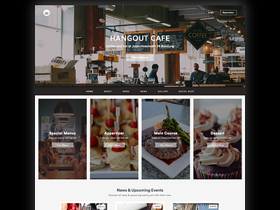 Hangout Cafe cafe design dish landing menu restaurant ui web