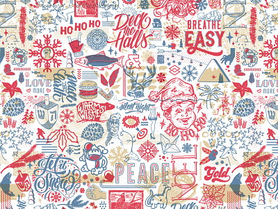 LRXD Holiday Paper christmas doodle hand done type handlettering holiday pattern typography vector