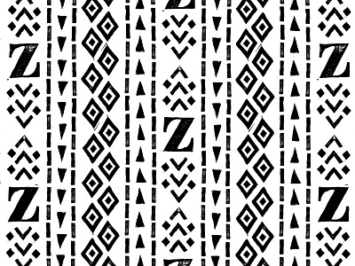 Stamped Tissue Paper Pattern african black and white block print hand carve ink linocut mandala mudcloth pattern pattern design stamp
