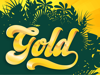 Gold gradient lettering custom type gold gradient handlettered letters metallic typography