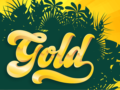 Gold gradient lettering